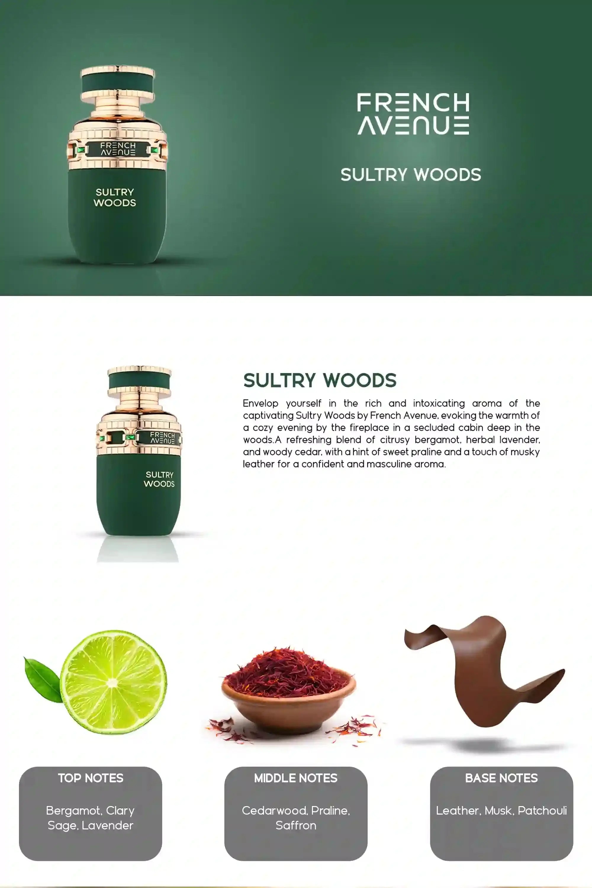 Sultry Woods Perfume 80ml EDP French Avenue by Fragrance World